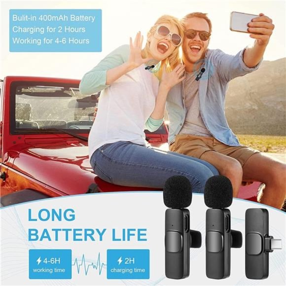 Wireless Lavalier Microphone for Phone(USB-C), Dual Wireless Microphone - Picture 6 of 8